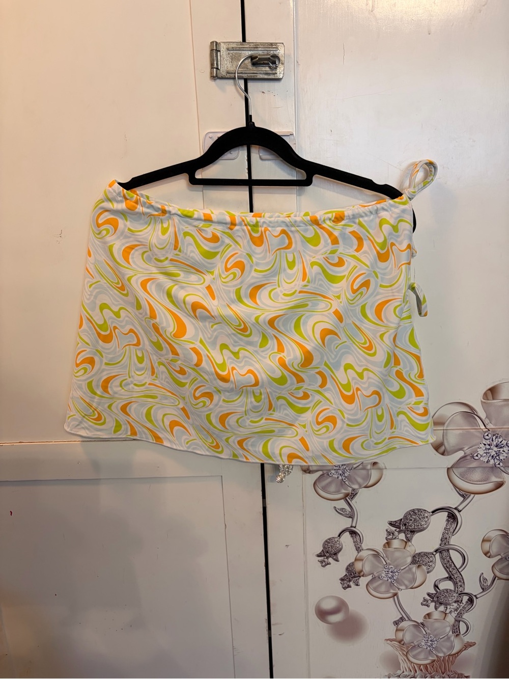 Cabana Life Swirl-Print Mini Skirt in White, Yellow & Orange